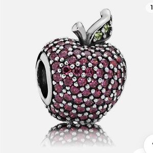RARE- Authentic Pandora Pave, Red CZ Apple Charm.